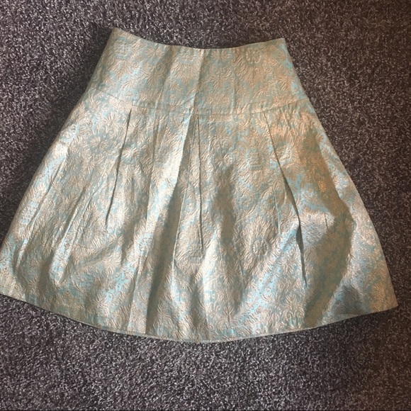 Vintage teal/ aqua circle/ a line skirt - Picture 2 of 8